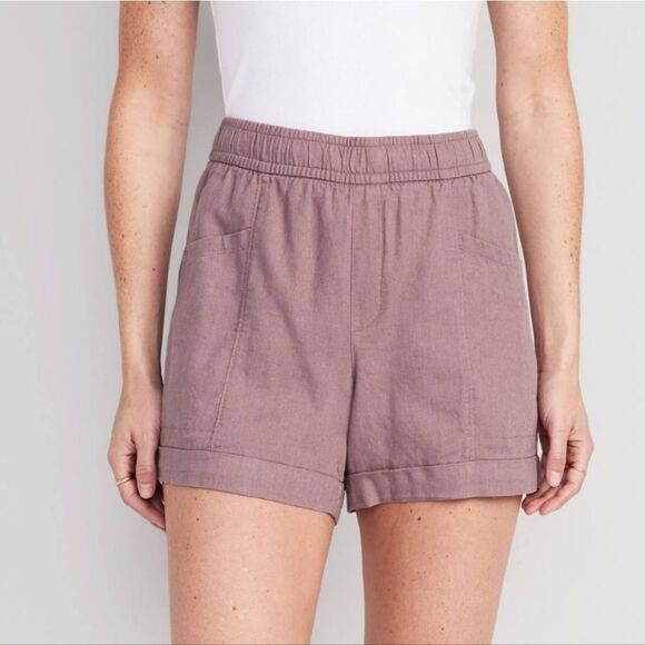 Old Navy Pants - OLD NAVY High-Waisted Linen-Blend Utility Shorts 3.5-inch   XXL Lark NWT